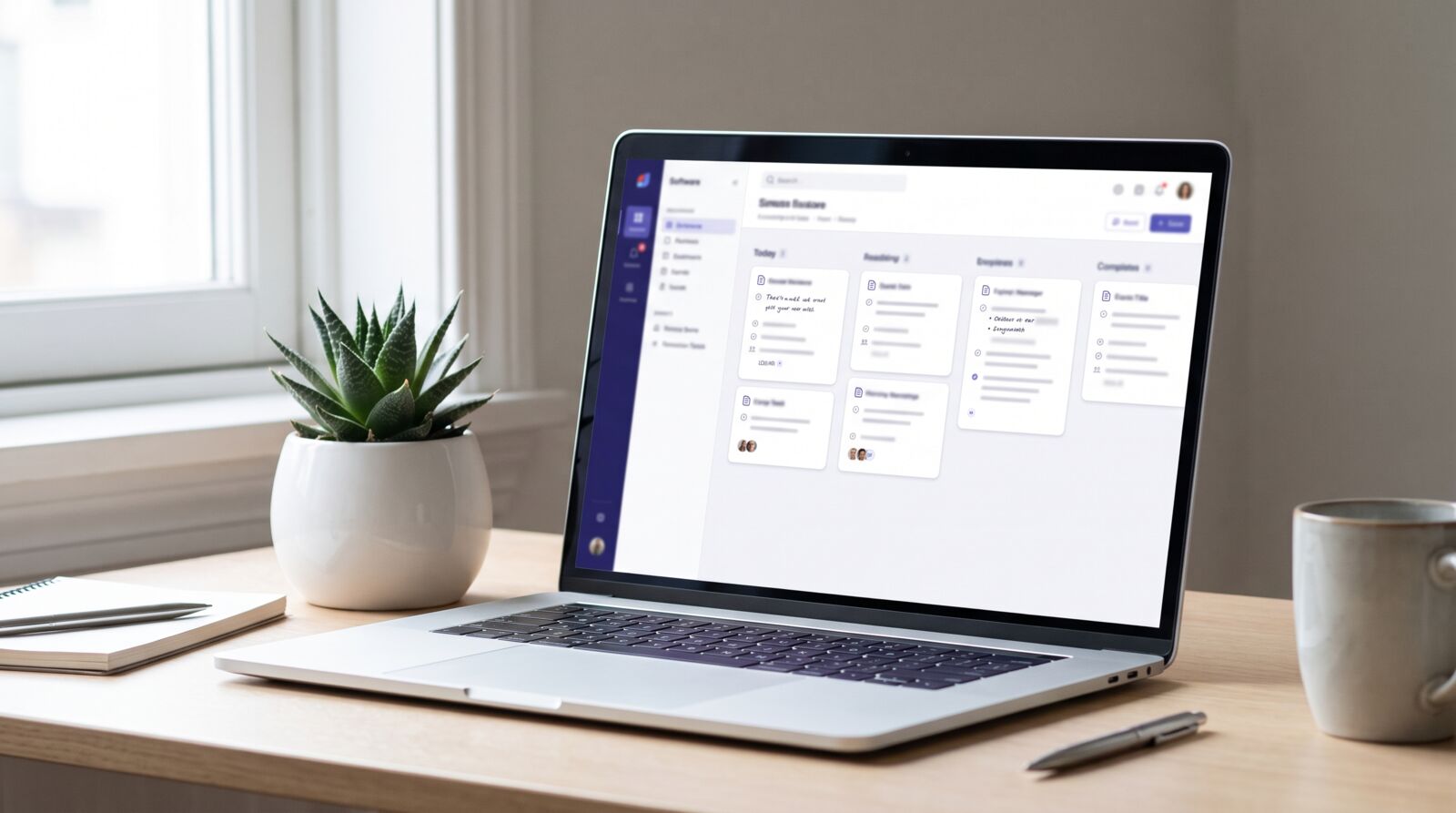Smart notebook app for meeting notes on a laptop